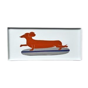 Claudia Pearson for West Elm - Weinerdog Dachshund Doxie Plate - Surf Surfboard